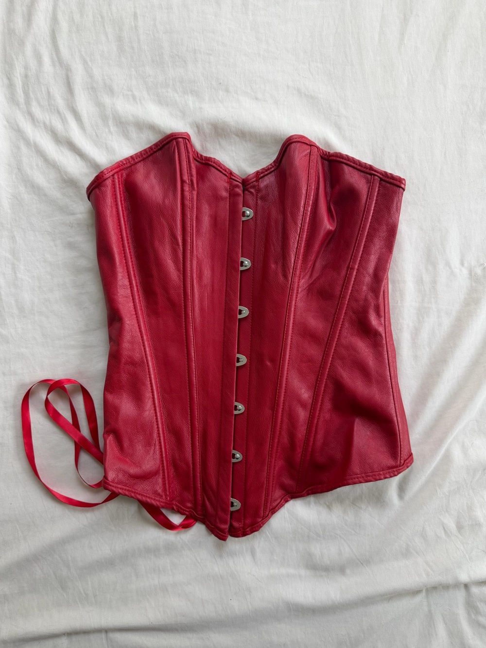 Red Leather Corset Top
